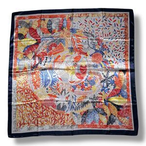 Blue Edges Multicolor Square Scarf  35” X 35”Scarve Unisex Elegant Fashion